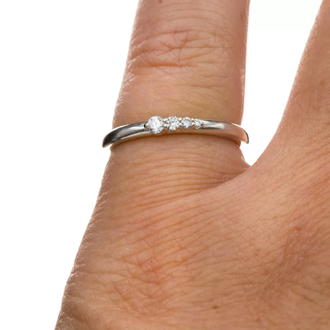 Gabrielle Band - Lab Grown Gradient Diamonds Sterling Silver Stacking Ring