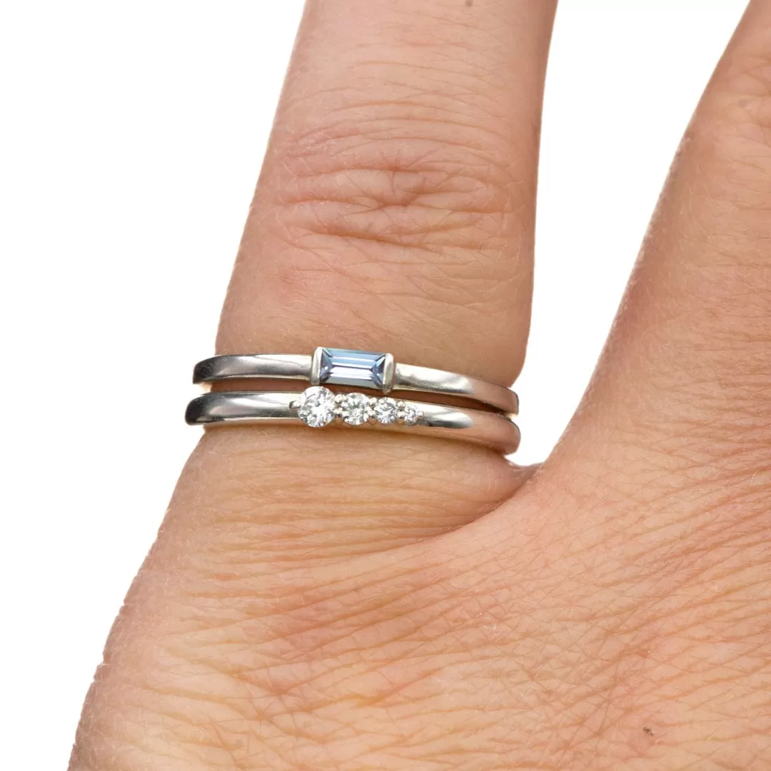 Gabrielle Band - Lab Grown Gradient Diamonds Sterling Silver Stacking Ring