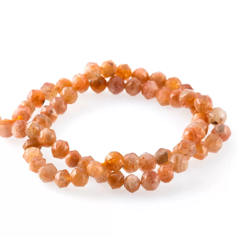 Golden Sunstone 6mm Double Heart Faceted - 15-16 Inch