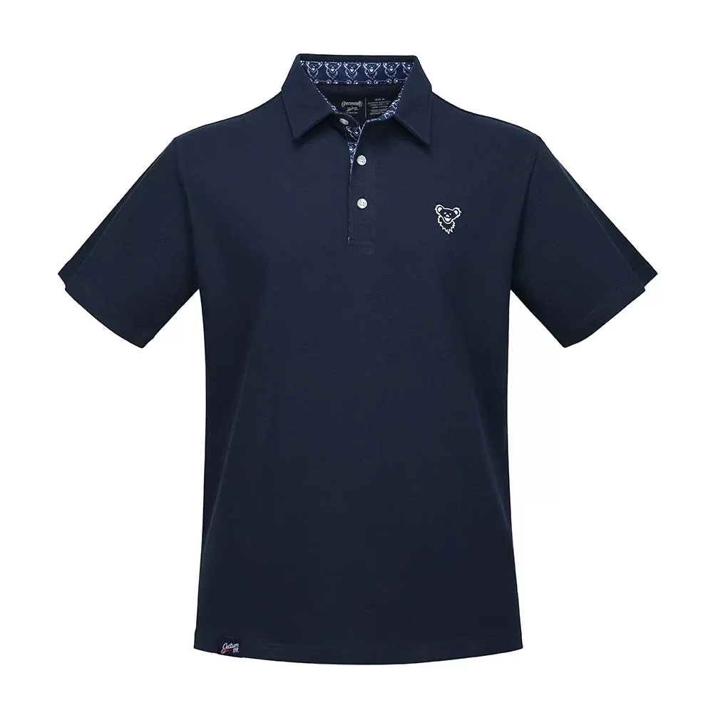 Grateful Dead | Pique Polo |  Navy Bear