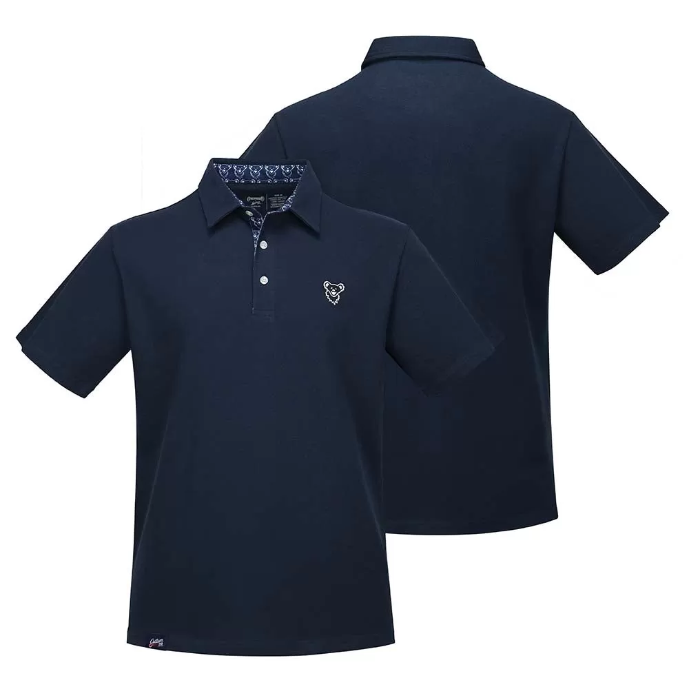 Grateful Dead | Pique Polo |  Navy Bear