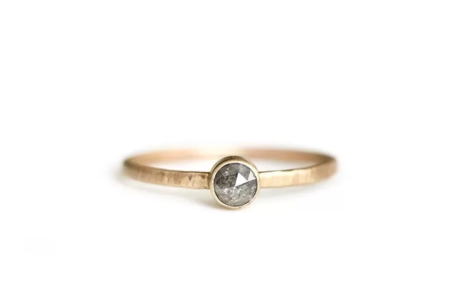 Gray Diamond Twig Ring