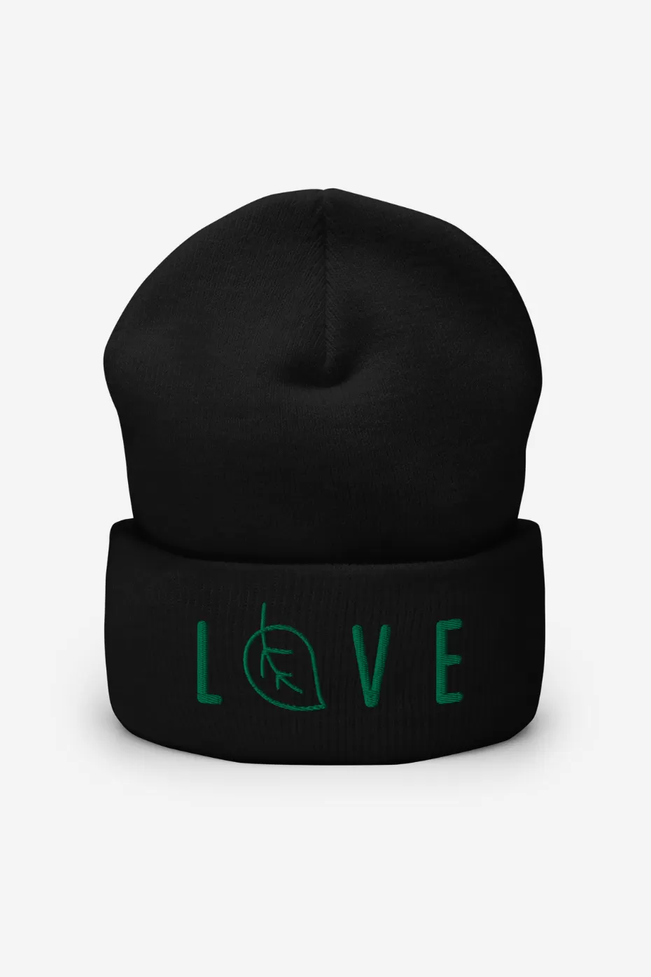 Green Love Cuffed Beanie