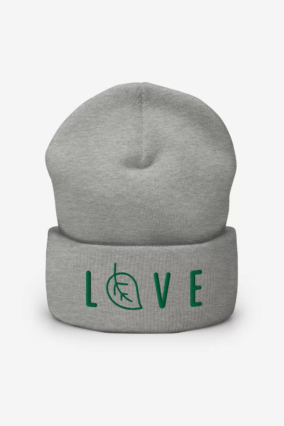 Green Love Cuffed Beanie