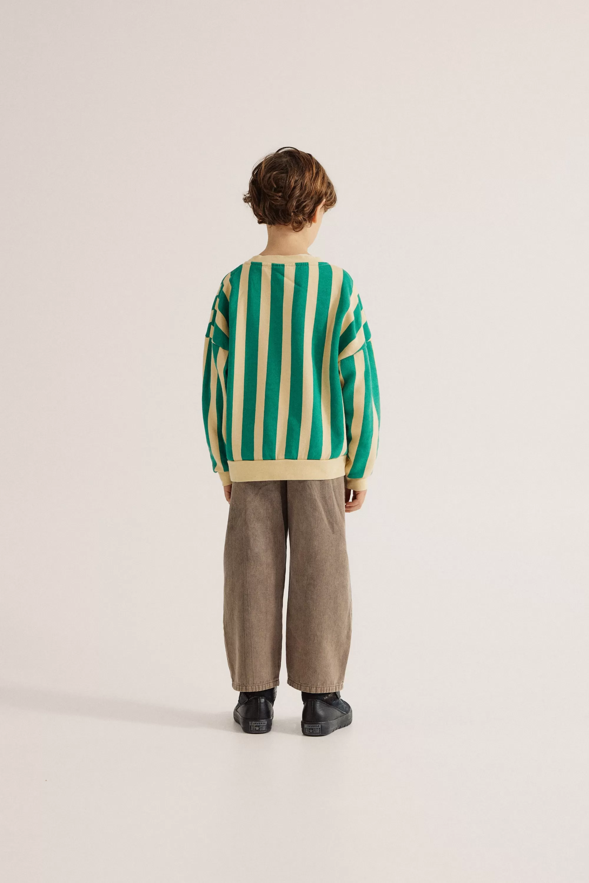 Green Stripes Oversized Sweatshirt