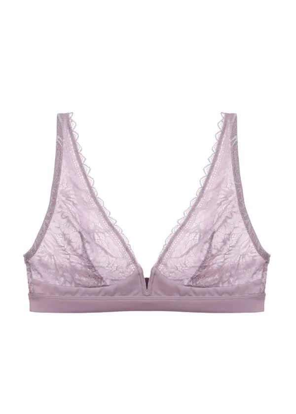 HANNAH Sexy Lace Wireless DeepV Unlined Bra Top