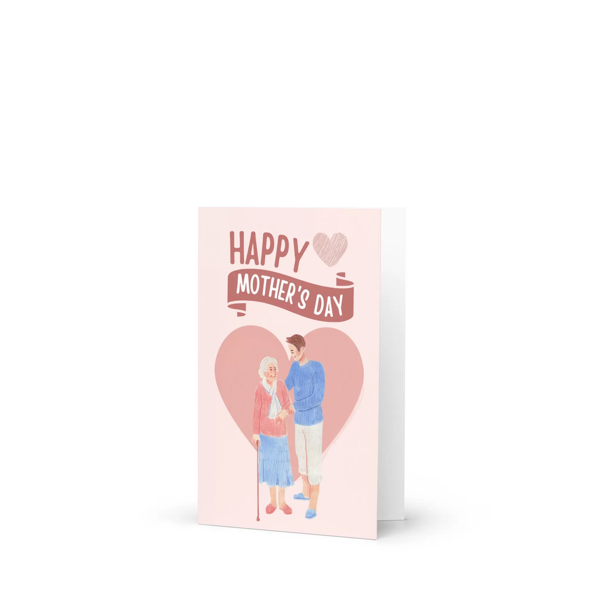 Happy mothers day Greeting card with mother and son