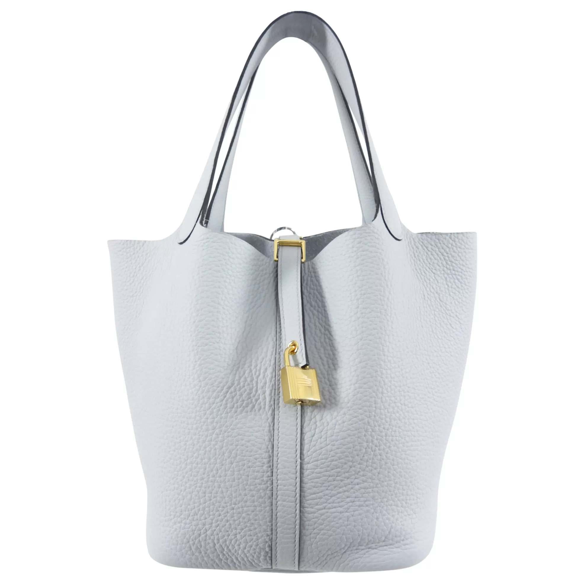 Hermes Picotin 22 Lock Clemence Bleu Pale Bag