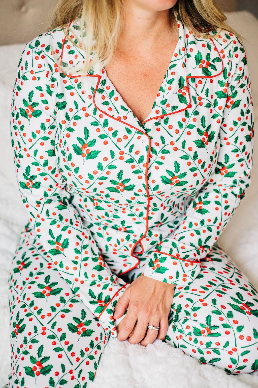 Holly Pattern  - Button Down PJs