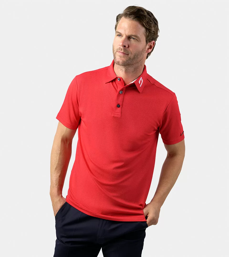 HONEYCOMB POLO - RED