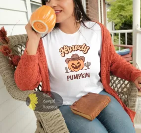 Howdy Pumpkin Jack O' Lantern Western Halloween T-Shirt