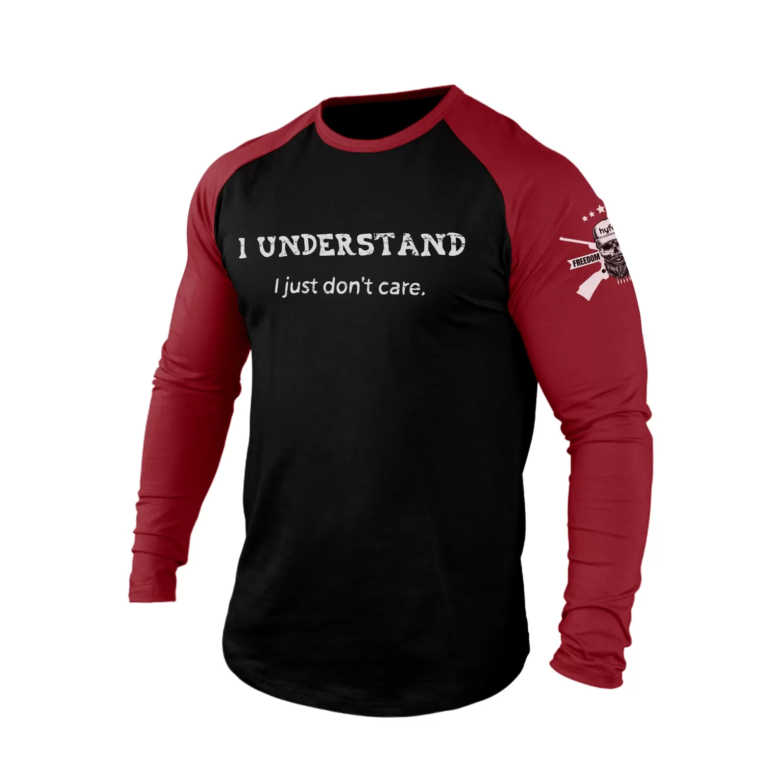 I UNDERSTAND  100% COTTON RAGLAN GRAPHIC LONG SLEEVE T-SHIRT