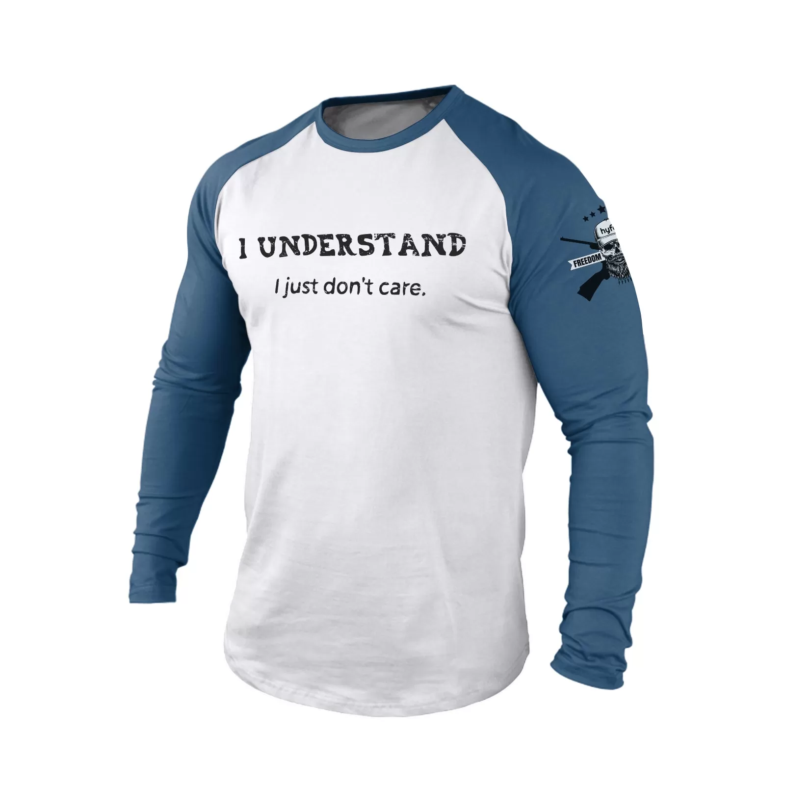 I UNDERSTAND  100% COTTON RAGLAN GRAPHIC LONG SLEEVE T-SHIRT