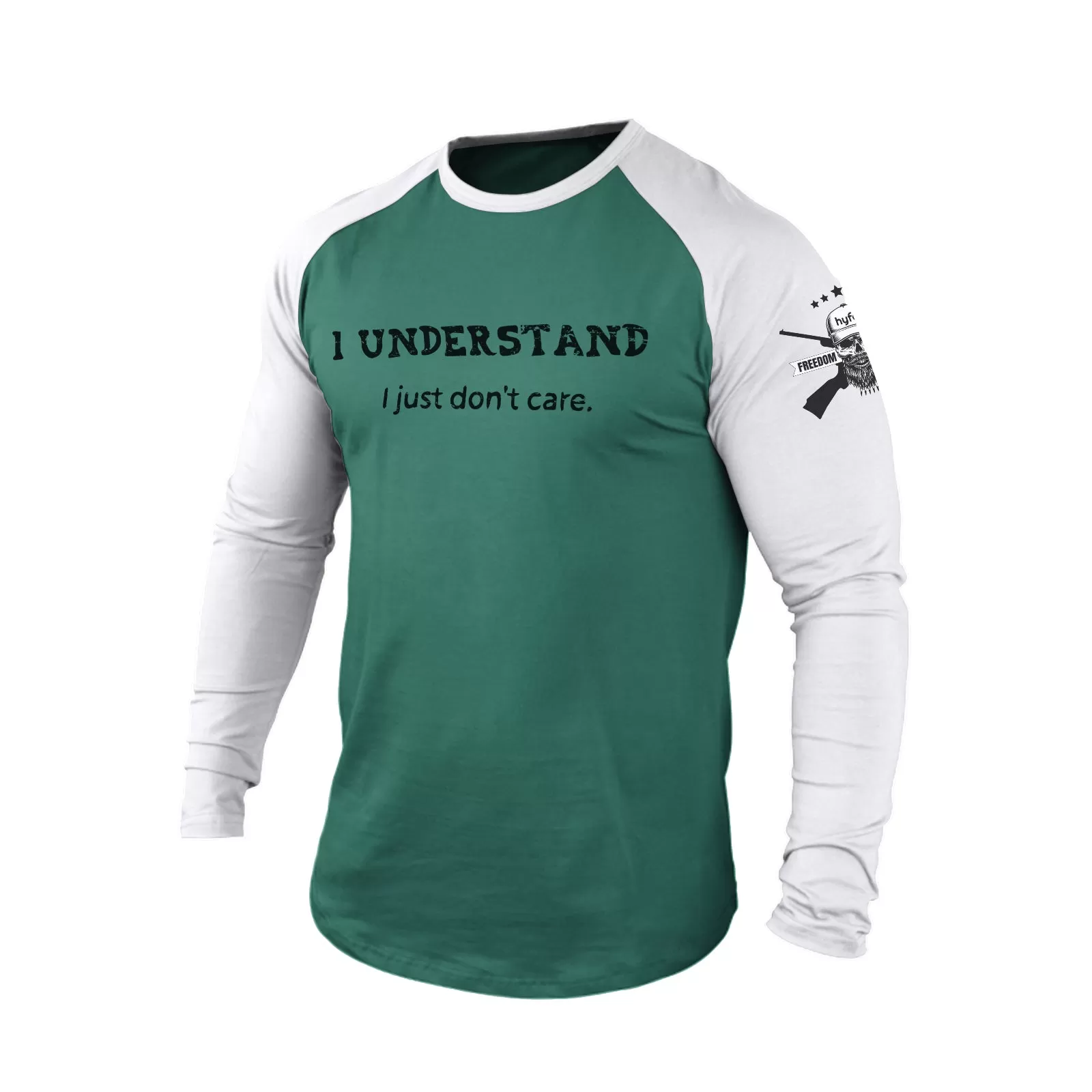 I UNDERSTAND  100% COTTON RAGLAN GRAPHIC LONG SLEEVE T-SHIRT