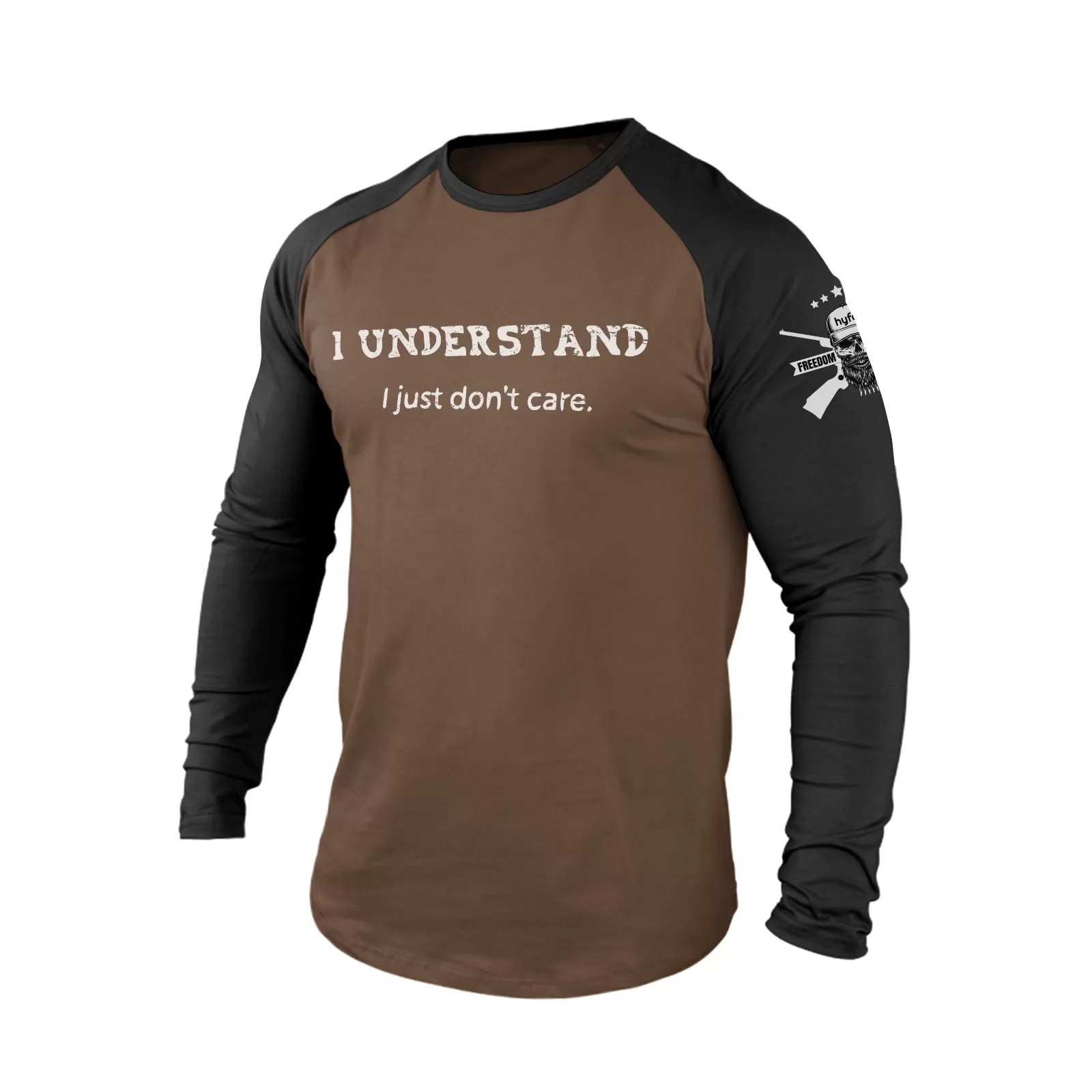 I UNDERSTAND  100% COTTON RAGLAN GRAPHIC LONG SLEEVE T-SHIRT