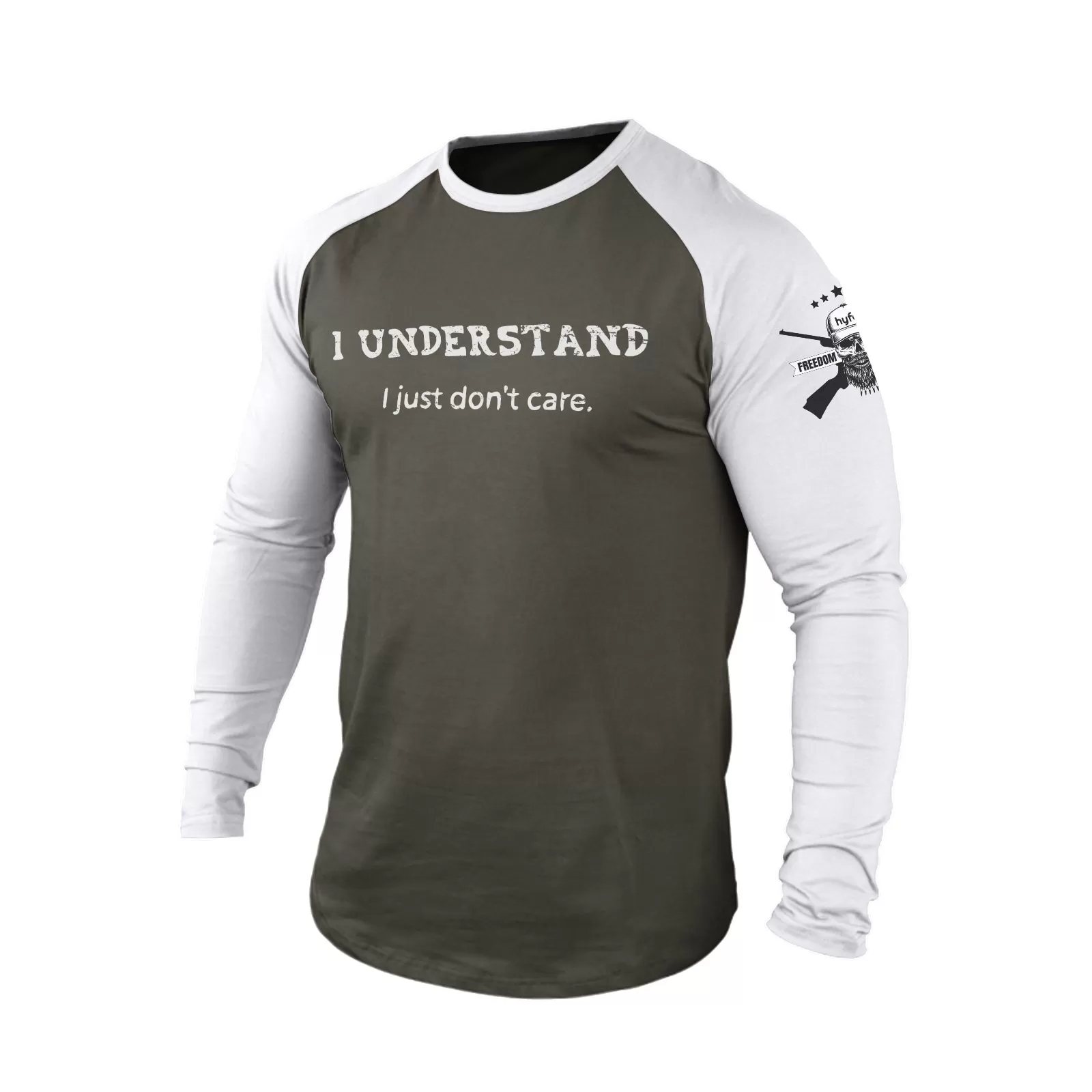 I UNDERSTAND  100% COTTON RAGLAN GRAPHIC LONG SLEEVE T-SHIRT