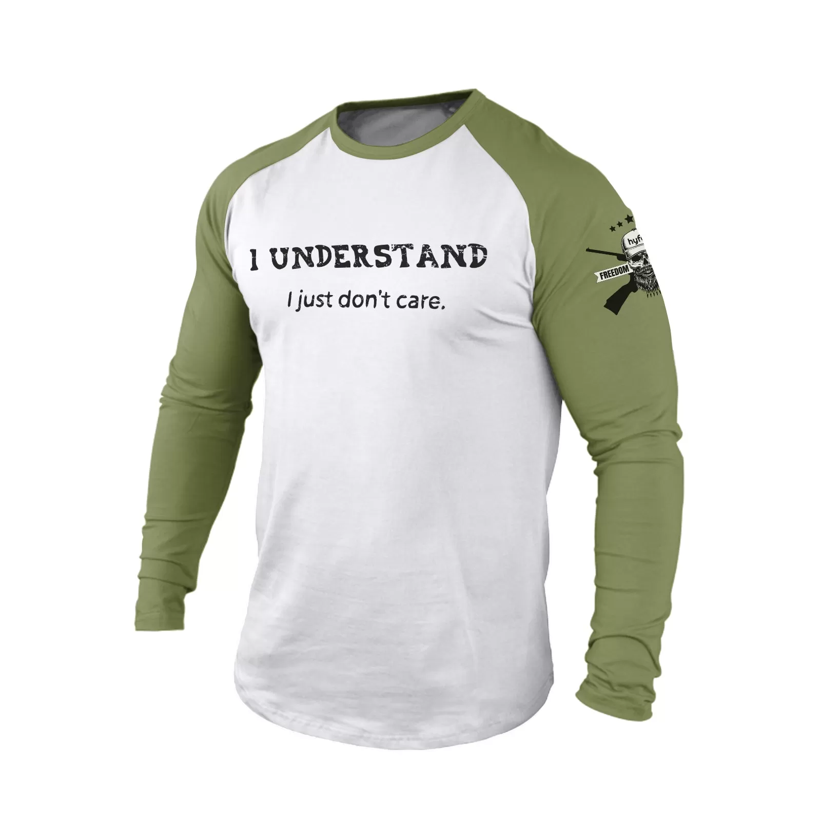 I UNDERSTAND  100% COTTON RAGLAN GRAPHIC LONG SLEEVE T-SHIRT