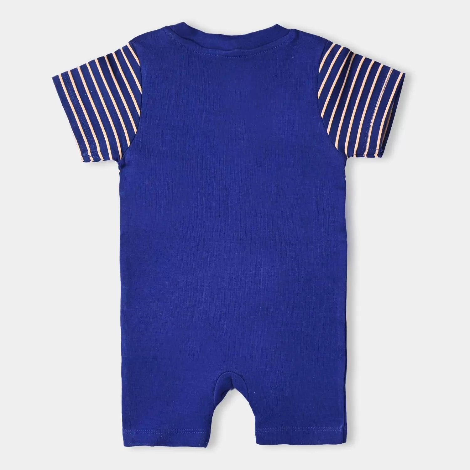 Infant Boys Cotton Interlock Knitted Romper Bear-NAVY