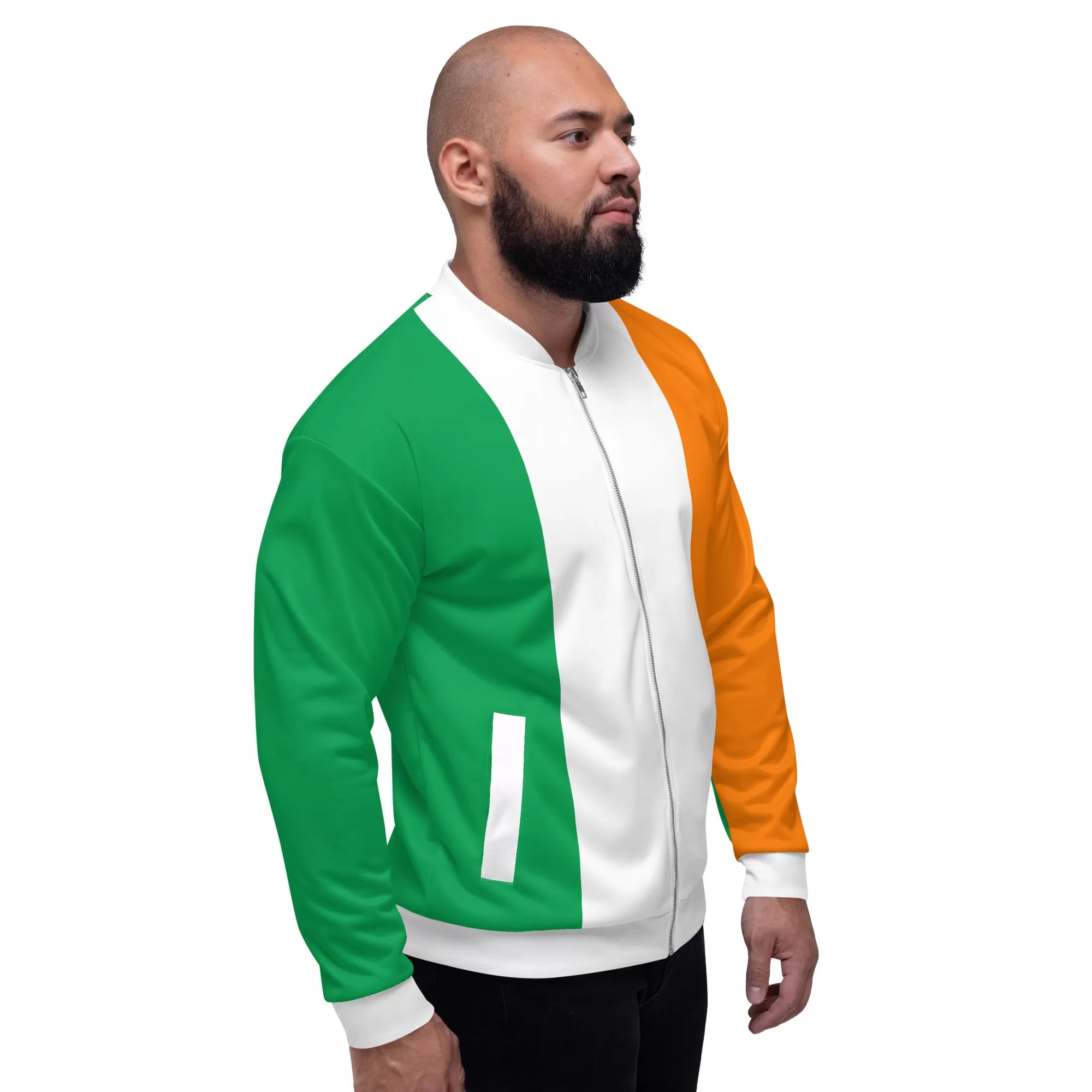 Irish Jacket / Unisex Bomber Jacket With Colors Of The Ireland Flag