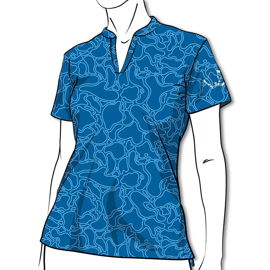 Island Coral - OGA Ladies Polo - Makai Blues