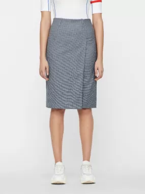 J.Lindeberg Womens Silva Microcheck Skirt - JL NAVY