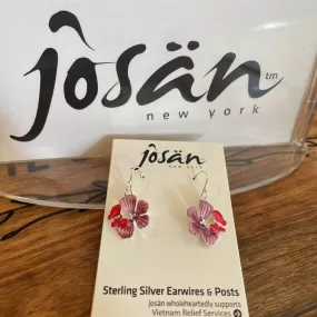 Josan SSW Pink Flower & Butterfly Earrings