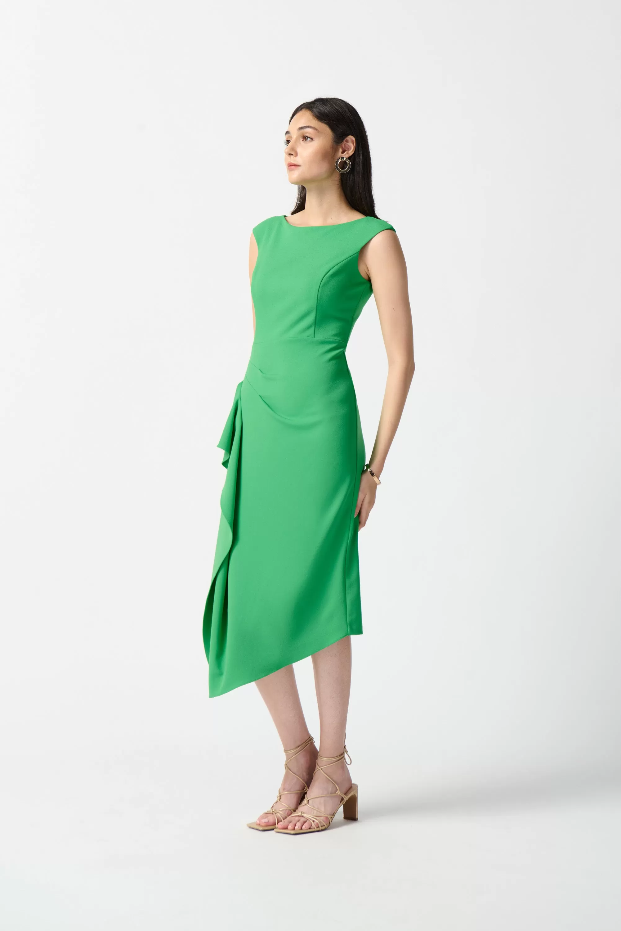 Joseph Ribkoff Ruffle Detail Sheath Dress 242238 - Island Green