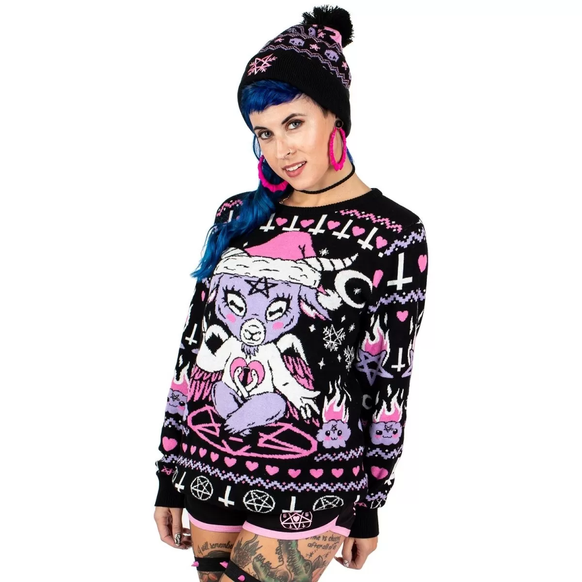 Kawaii Baphomet Knit Christmas Sweater