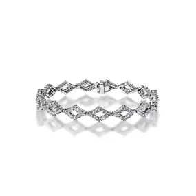 Kaylee 4 Carat Round Brilliant Diamond Bracelet in 14k White Gold Shared Prong