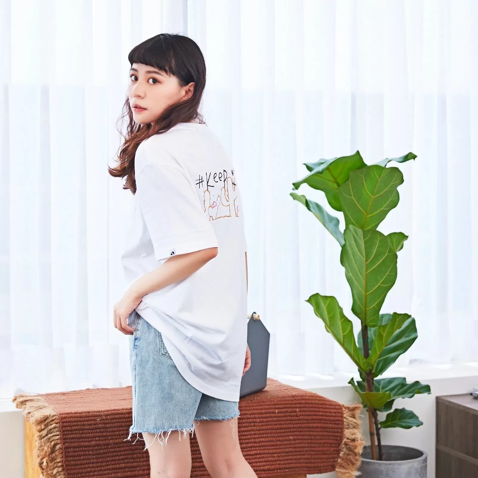 Kickstage #KEEP Cactus Hand Drawing Tee [KS132]