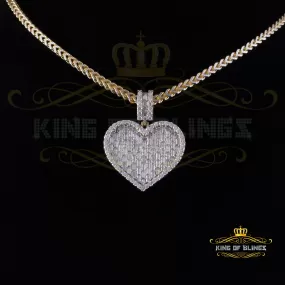 King Of Bling's 925 Yellow Silver6.50ct VVS D Clr. Moissanite Baguette Heart Pendant for Women's