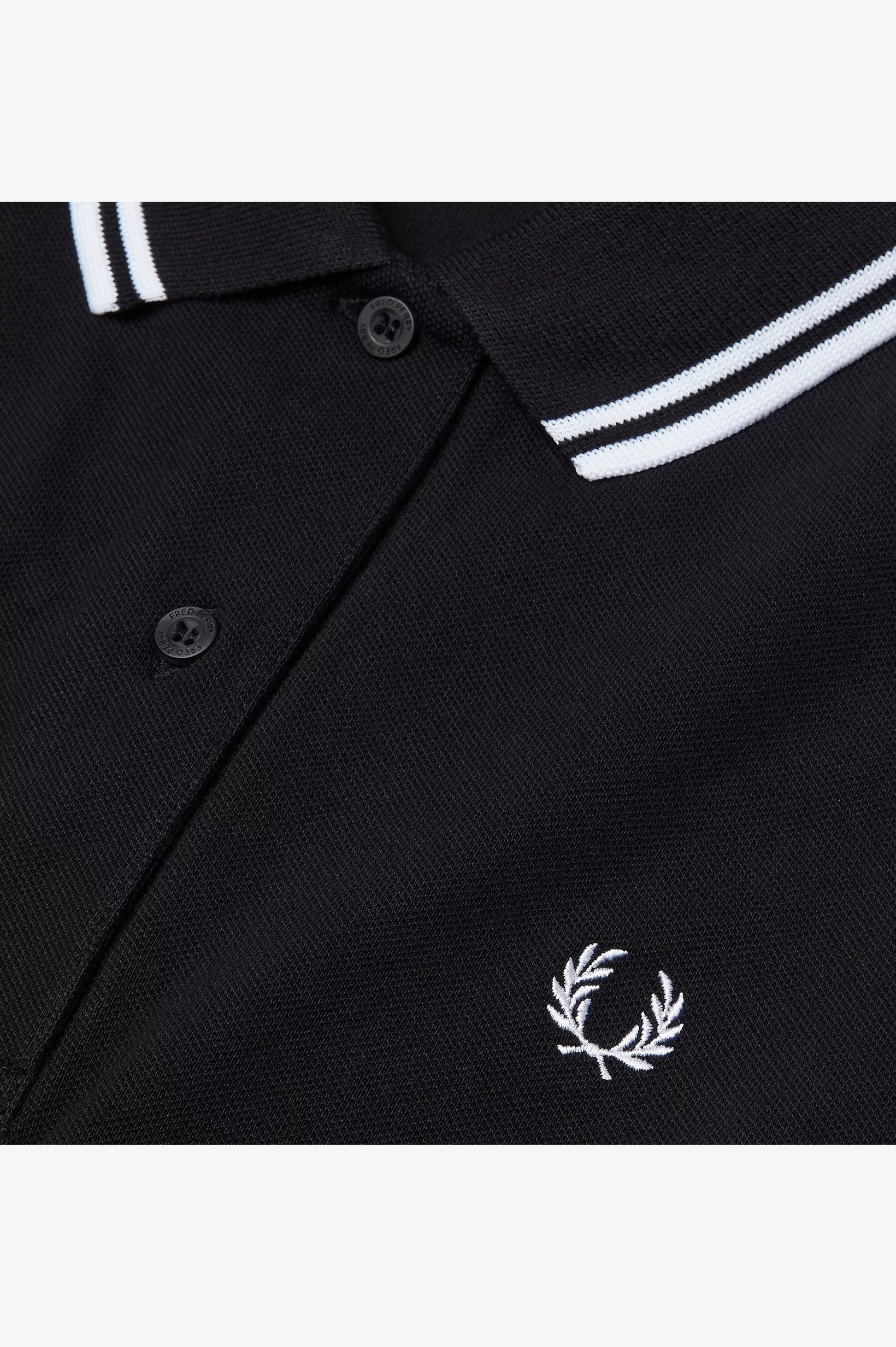 Ladies Black/White Twin Tipped Fred Perry Shirt