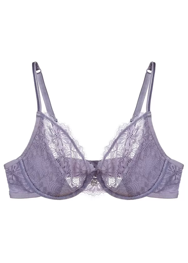 LAREINA Plus Sexy Lace Comfortable Unlined Demi Bra