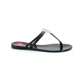 LOVE MOSCHINO Infradito Ciabatta Cuore Nero Crystal JA28321G0EI34000