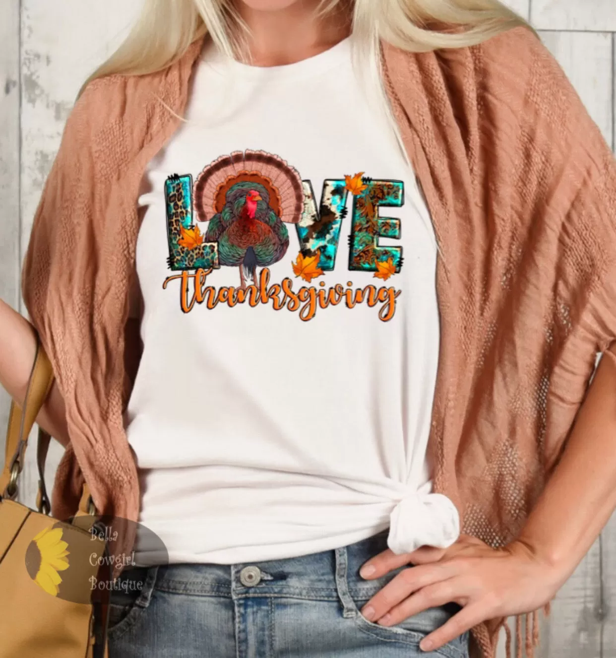 Love Thanksgiving Country Turkey T-Shirt