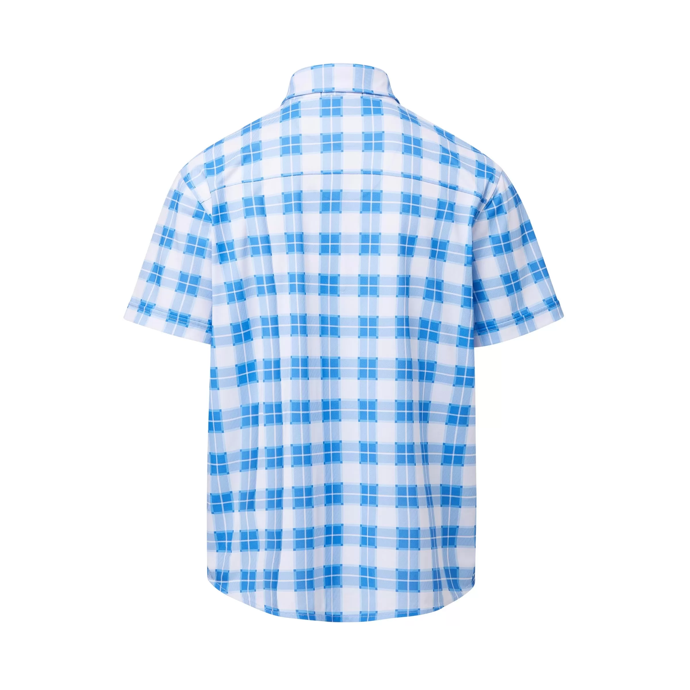 MagnaReady x Arctic Cooling Magnetic Front Polo Short Sleeves in Blue Gingham