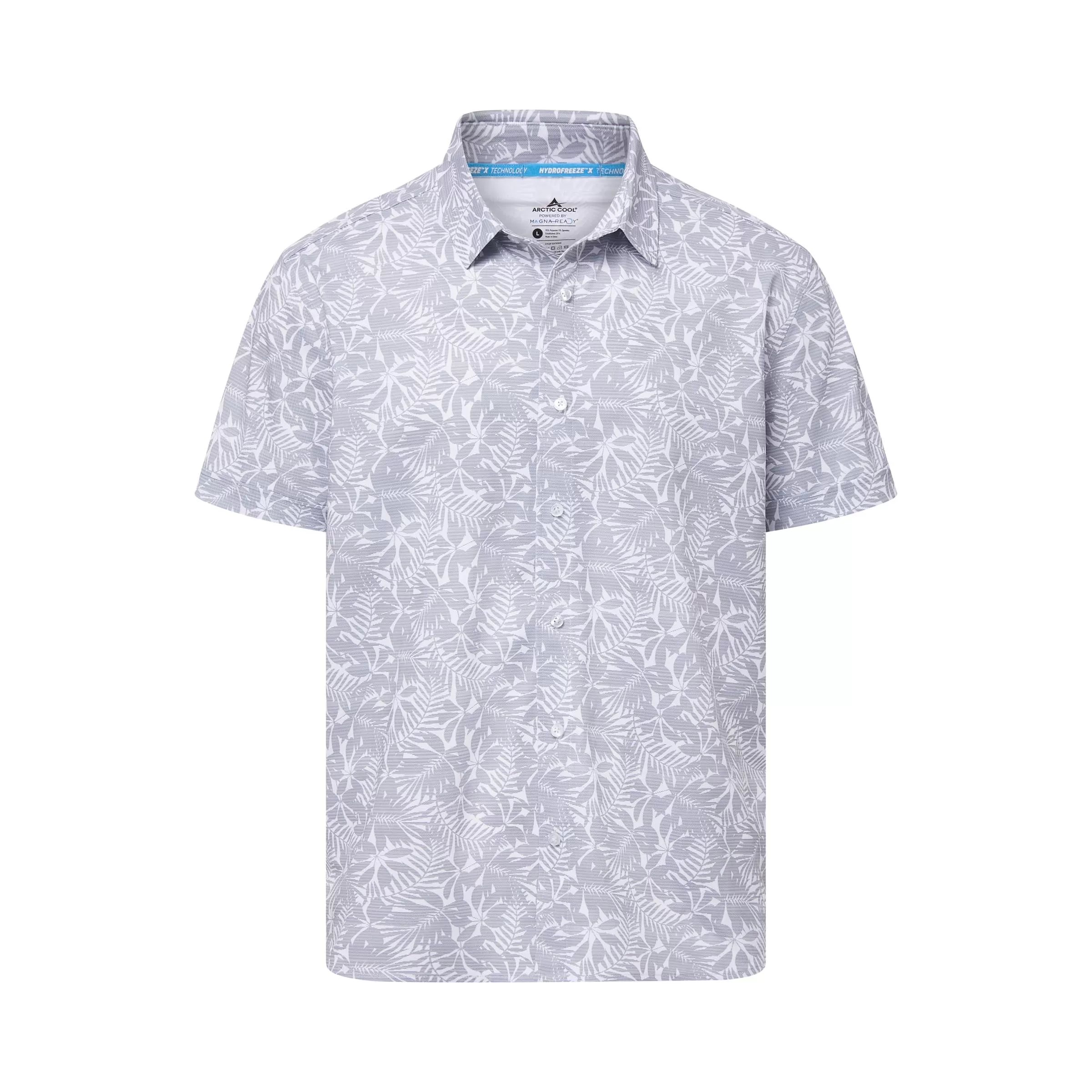 MagnaReady x Arctic Cooling Magnetic Front Polo Short Sleeves in Grey Palm