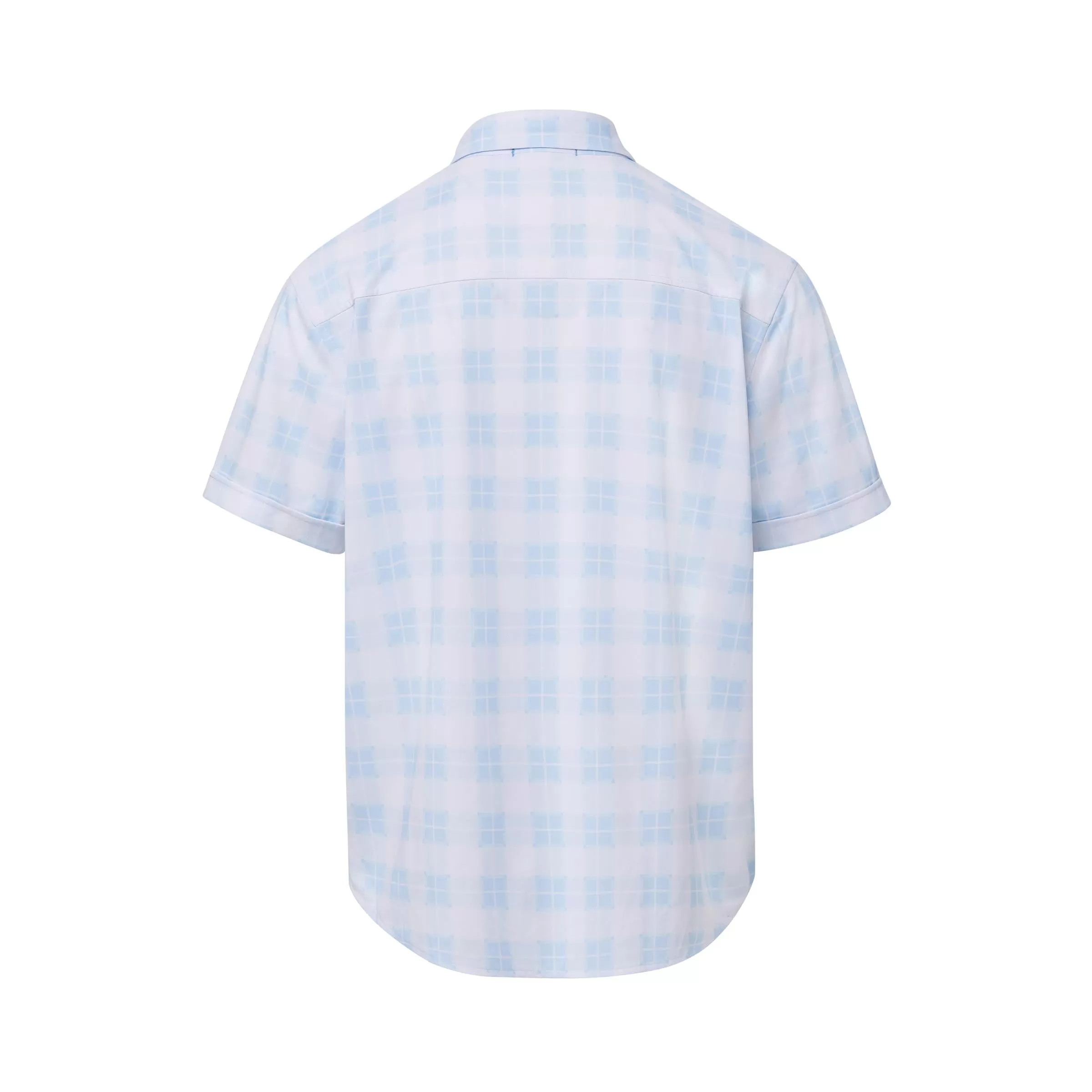 MagnaReady x Arctic Cooling Magnetic Front Polo Short Sleeves in Sky Gingham