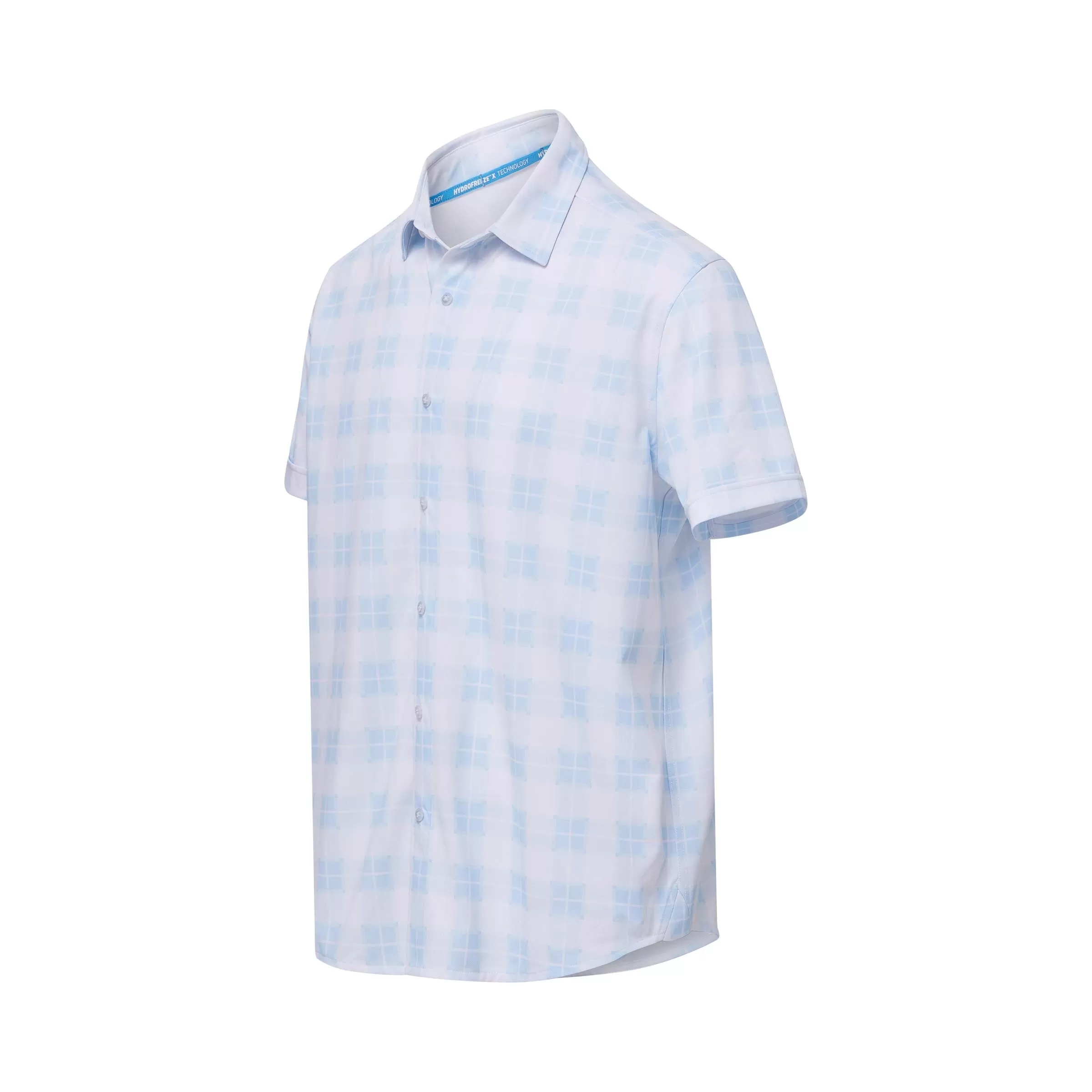 MagnaReady x Arctic Cooling Magnetic Front Polo Short Sleeves in Sky Gingham