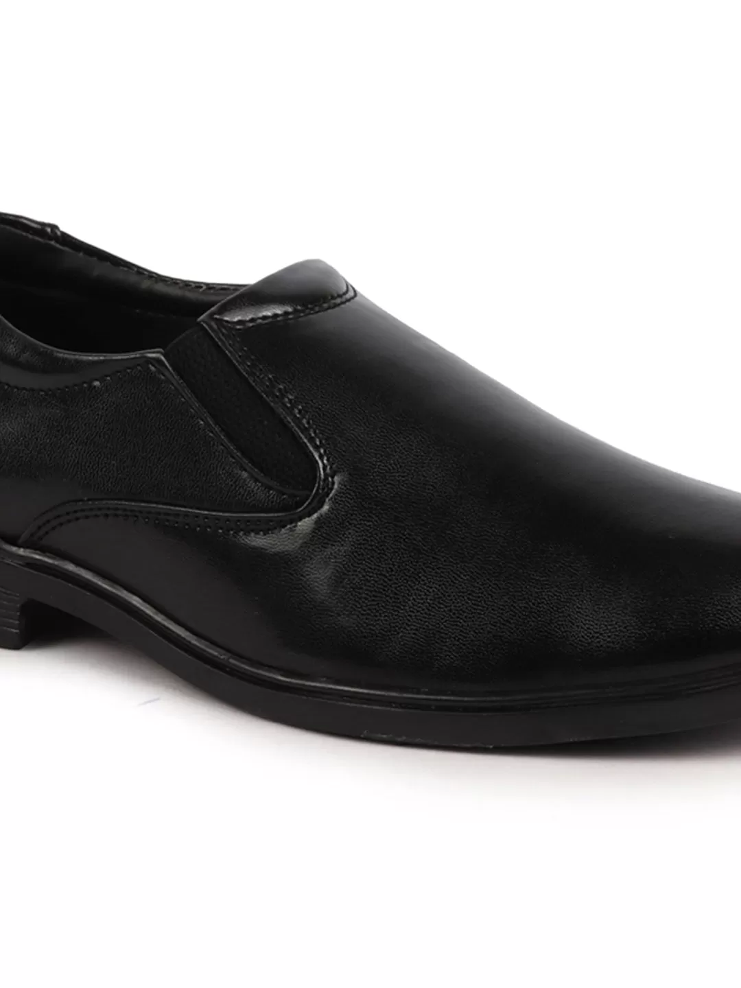 Men Black Formal Dress Slip On Shoes With Cushioned Footbed For Office|Work|Loafer|Half Shoes|Cut Shoe