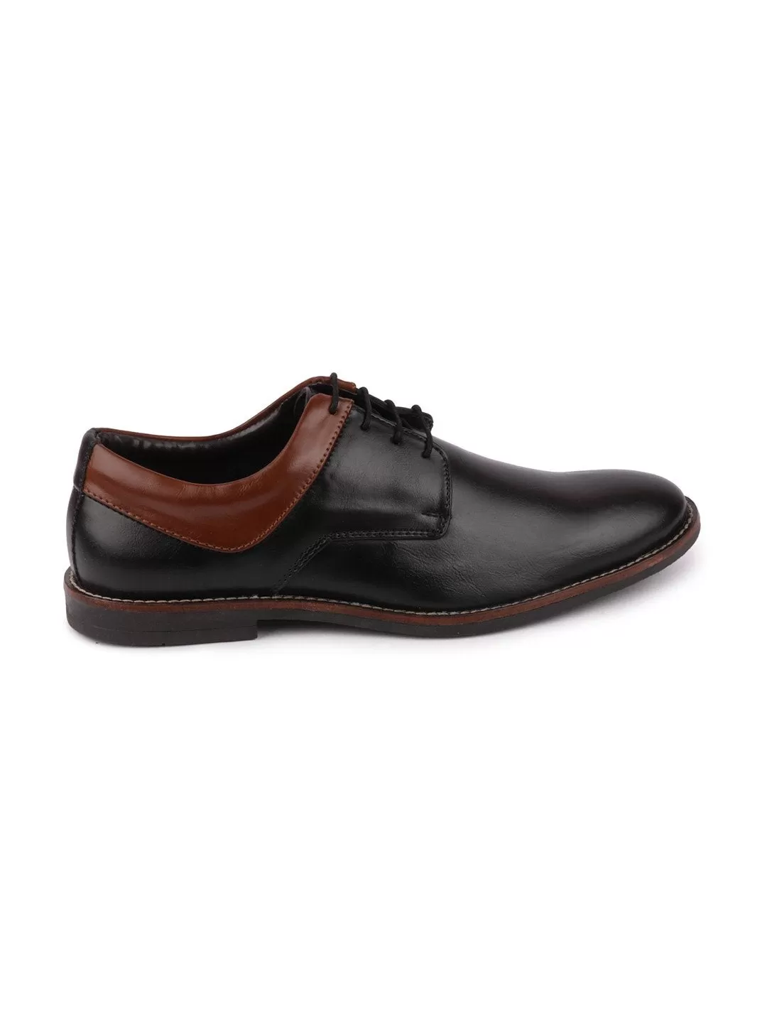 Men Black Formal Lace-Up Oxford Shoes