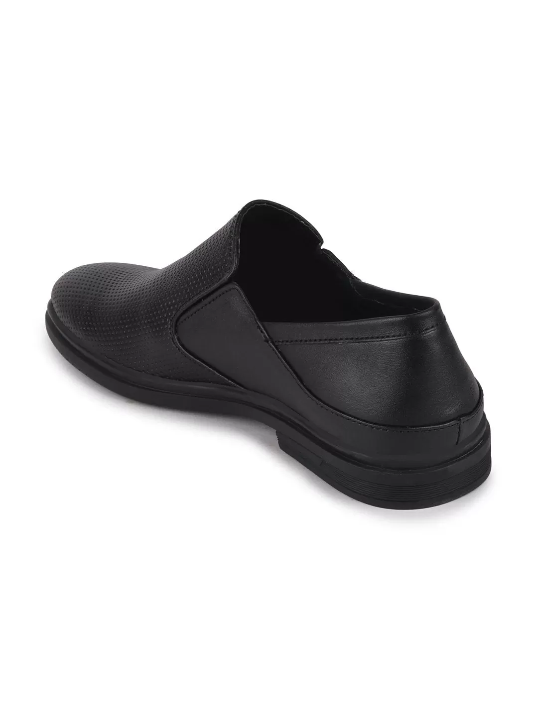 Men Black Formal Leather Slip-On Shoes