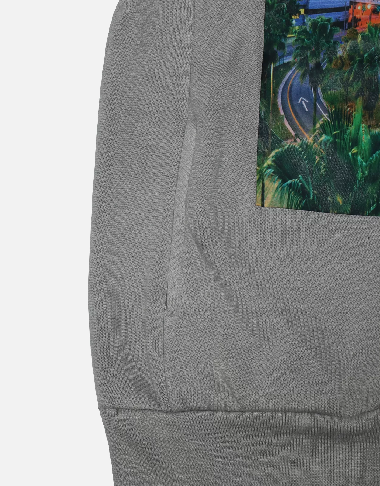 Men Grey Pullover Graphic Hoodie