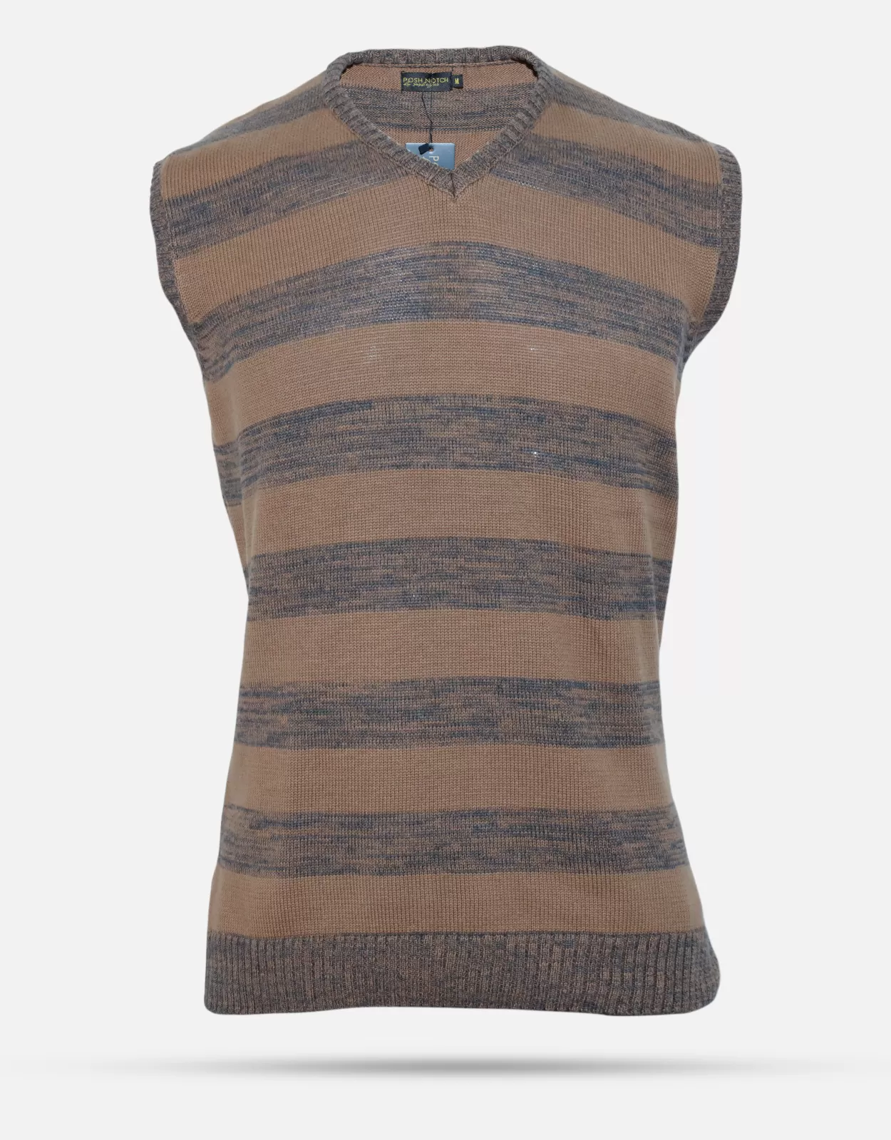 Men's Brown Sleeveless Fashion Sweater