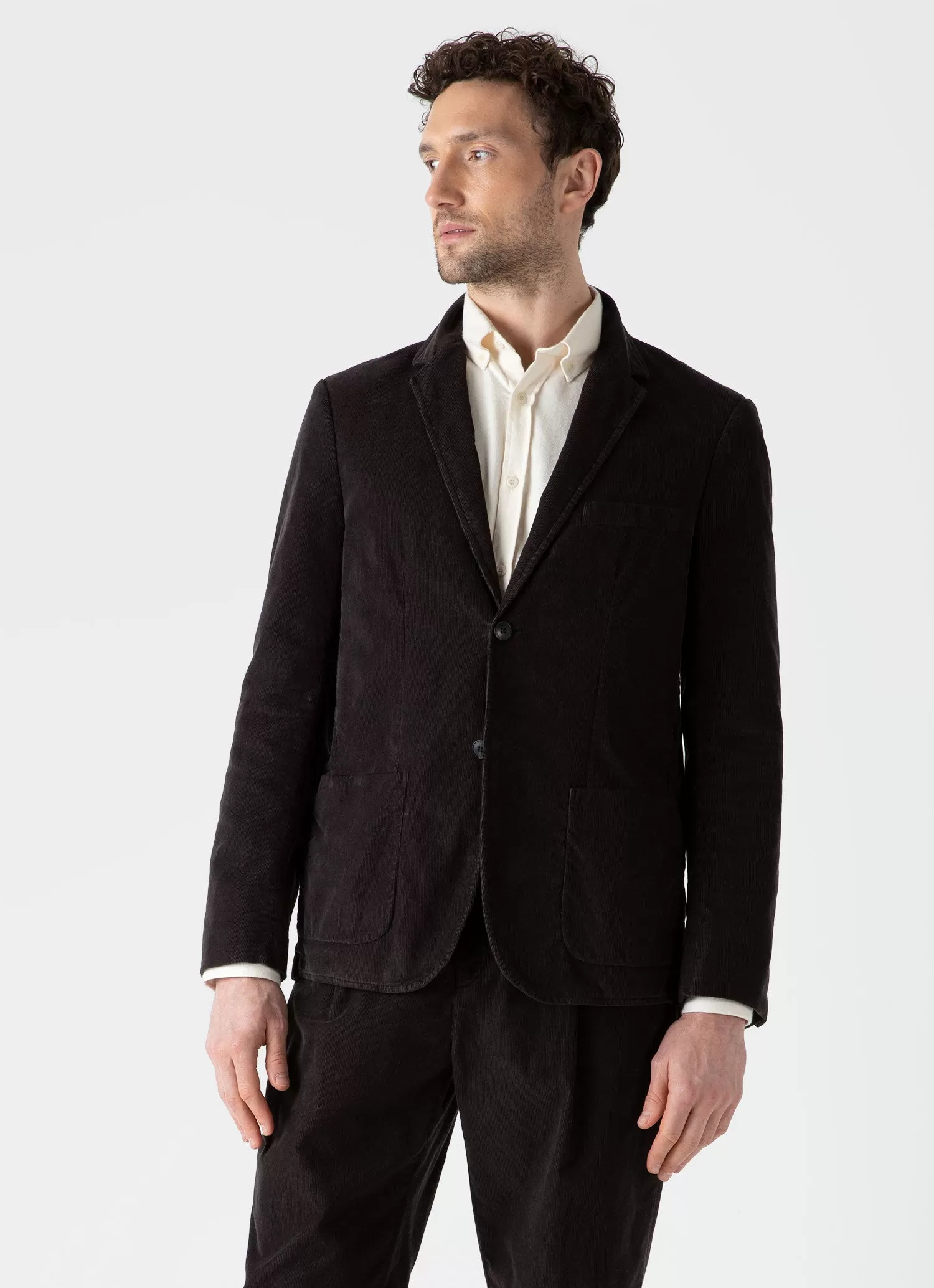 Men's Fine Corduroy Blazer in Coffee