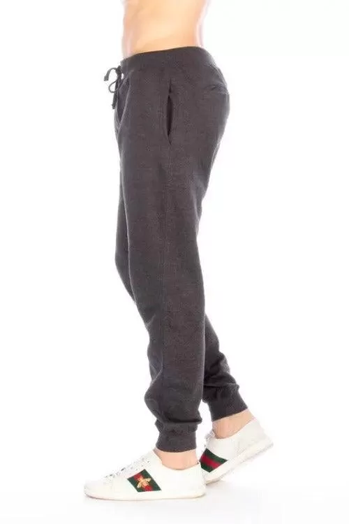 Men's Fleece Charcoal Jogger Pants