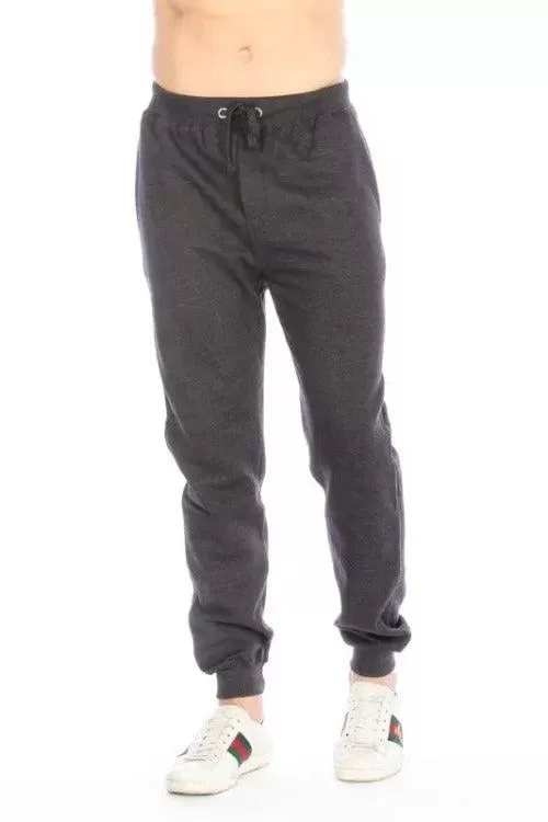 Men's Fleece Charcoal Jogger Pants