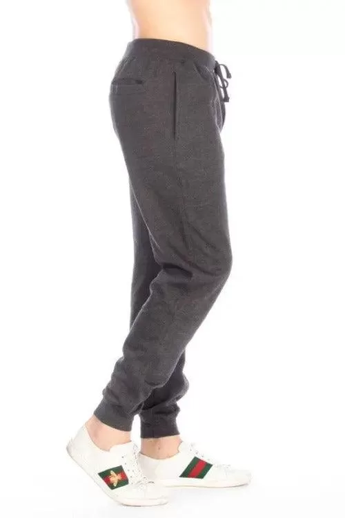 Men's Fleece Charcoal Jogger Pants