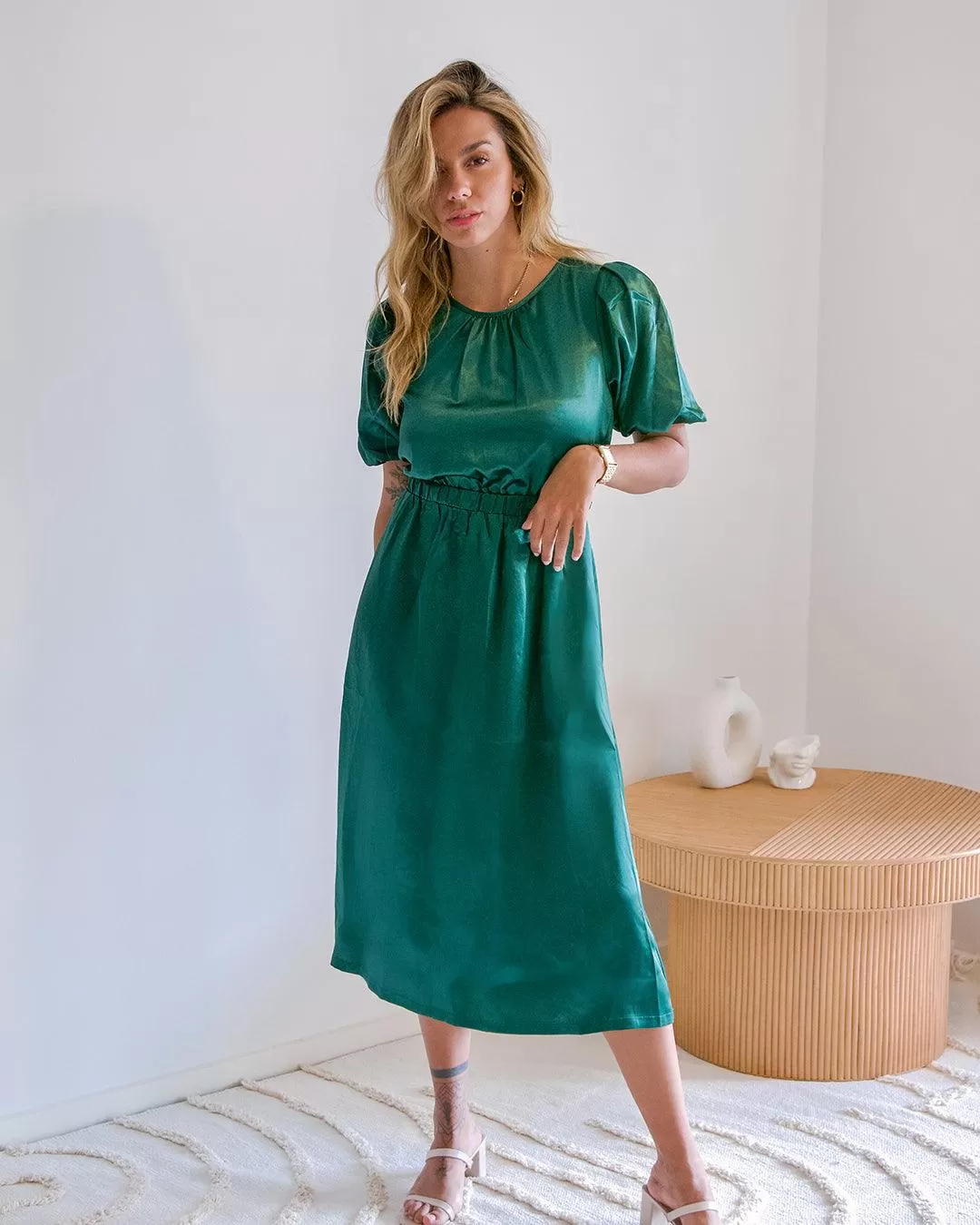 Mia Midi Dress- Emerald