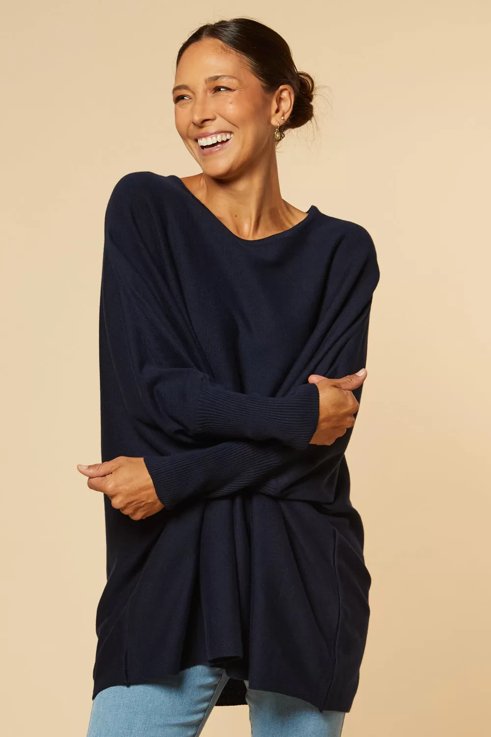 Mia Oversized Jumper in Navy